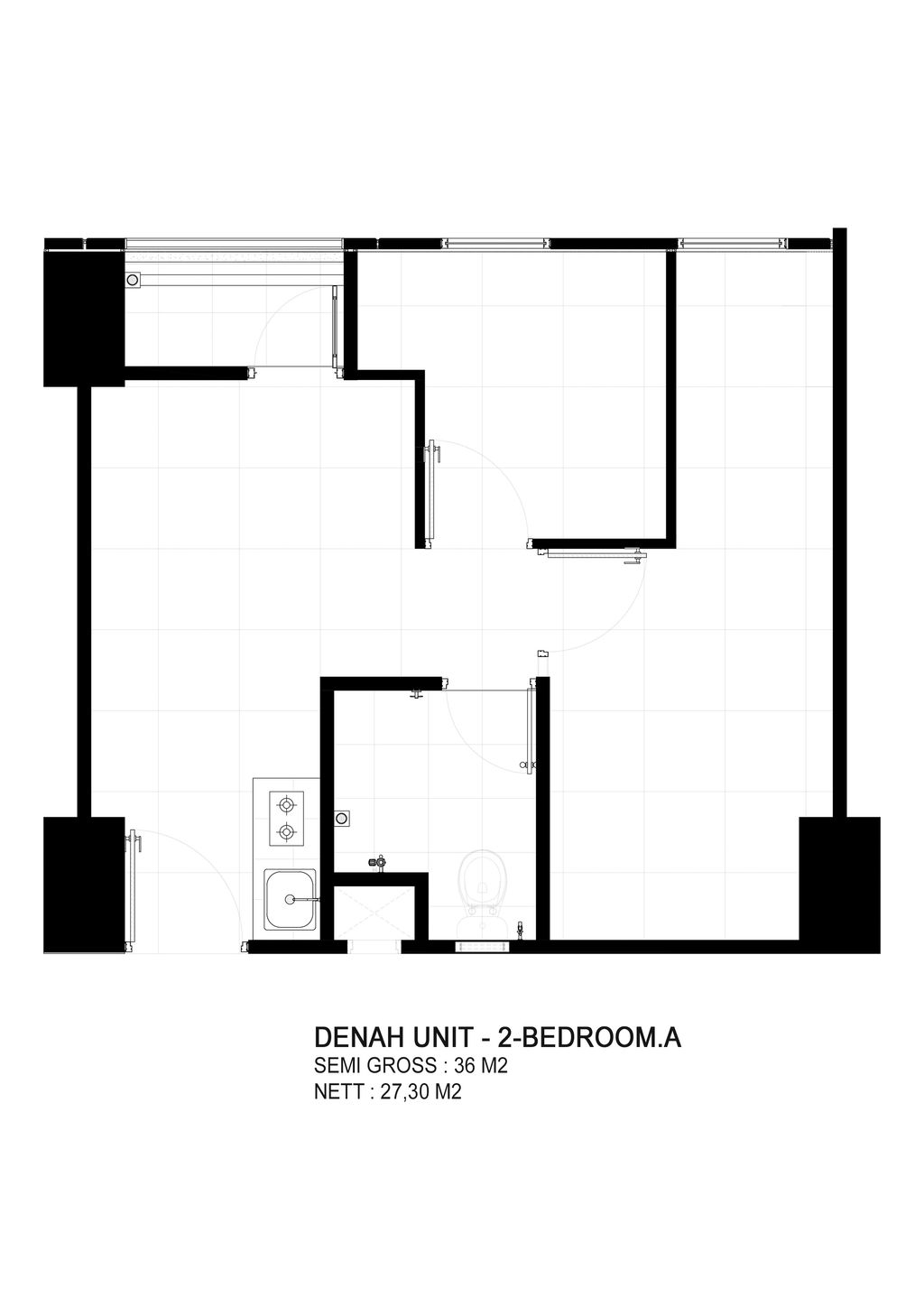 foto denah rumah tipe 2 Bedroom A perumahan NUANSA CILANGKAP MENARA KANAYA