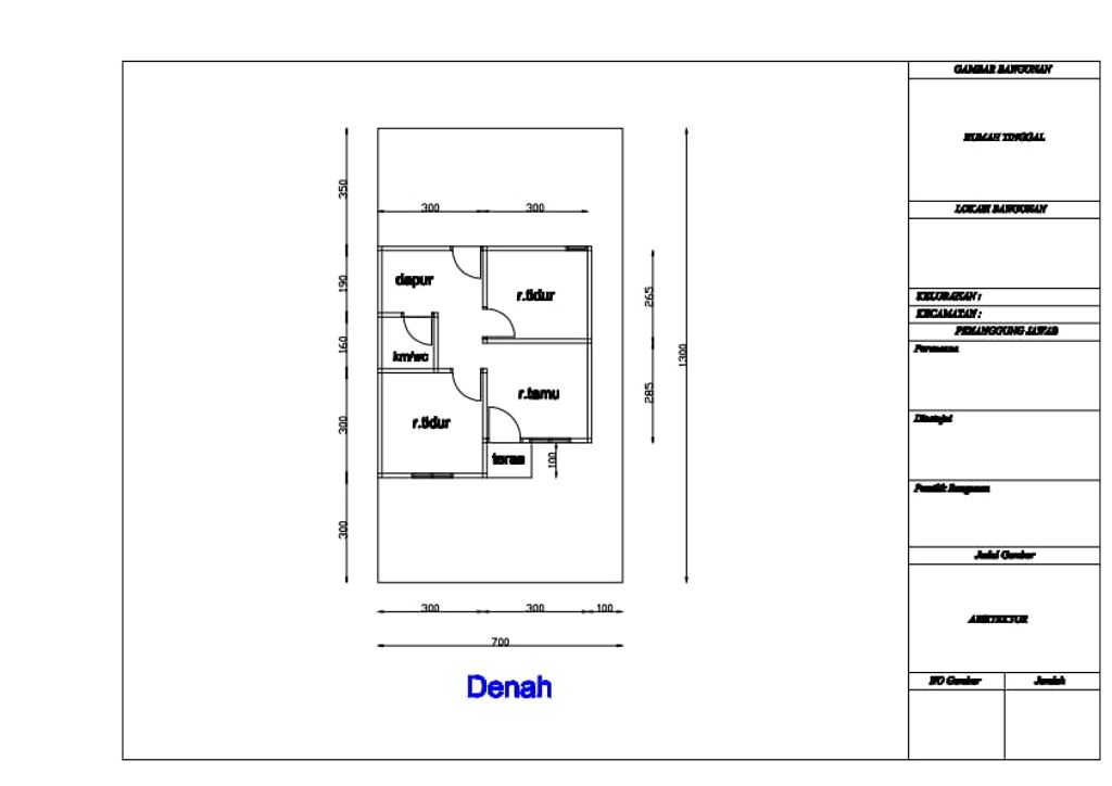 foto denah rumah tipe 36 perumahan Muzazi Village 5