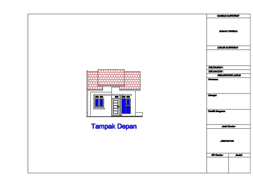 foto tampak rumah tipe 36 perumahan Muzazi Village 5