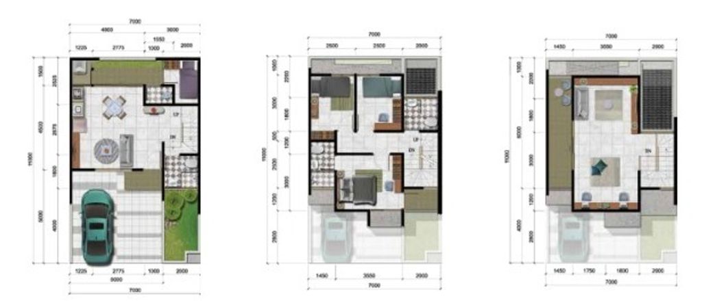 foto denah rumah tipe PINEA STD - STANDARD perumahan CITRA ECOPOLIS RAYA - CLUSTER THE TREES/PINE TREES