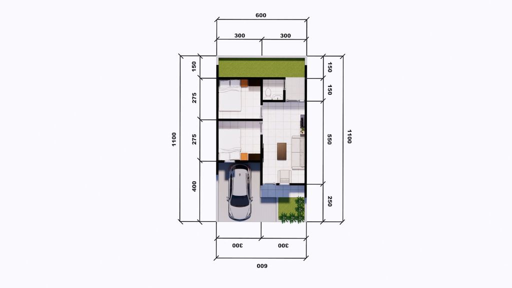 foto denah rumah tipe 36/66 perumahan GRAHA SALSABILA