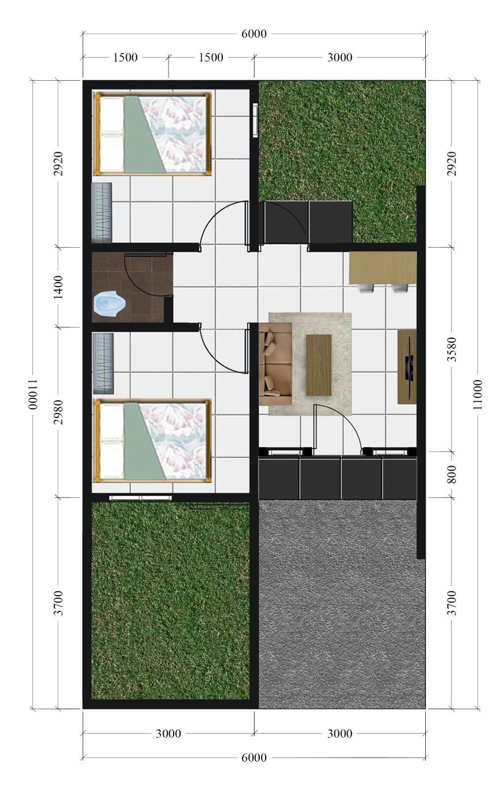 foto denah rumah tipe Piresia perumahan GRIYA PESONA MADANI TAHAP 2