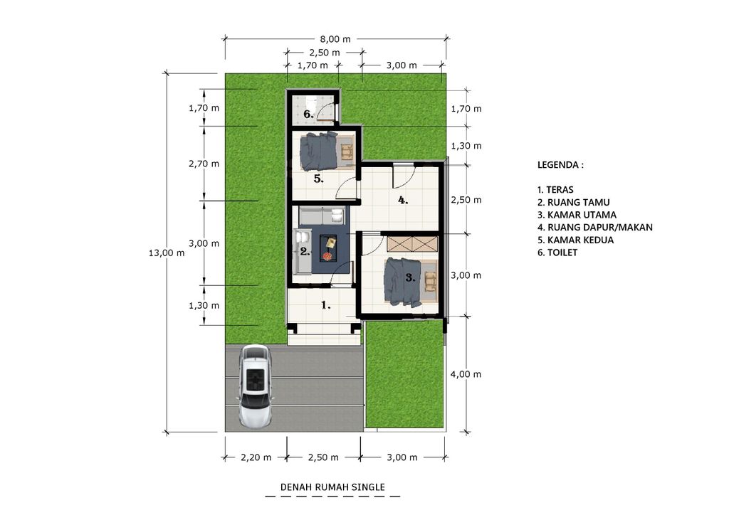 foto denah rumah tipe 36 perumahan CEMPAKA PUTIH RESIDENCE