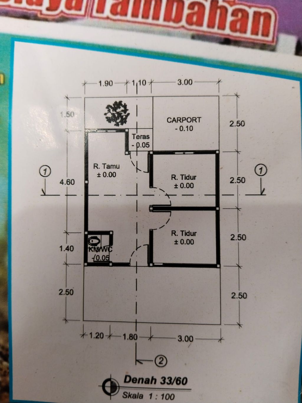 foto denah rumah tipe 33 perumahan Griya Surya Pesona