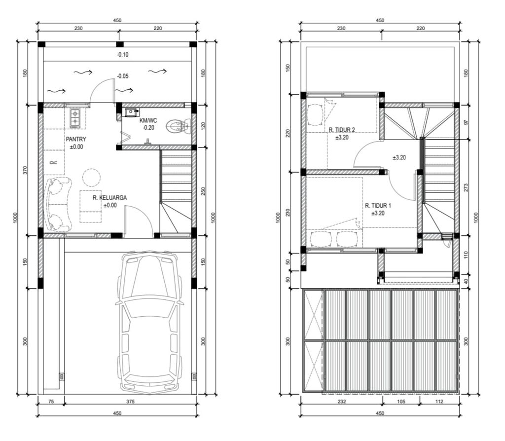 foto denah rumah tipe Ziro 37/45 perumahan The Araya