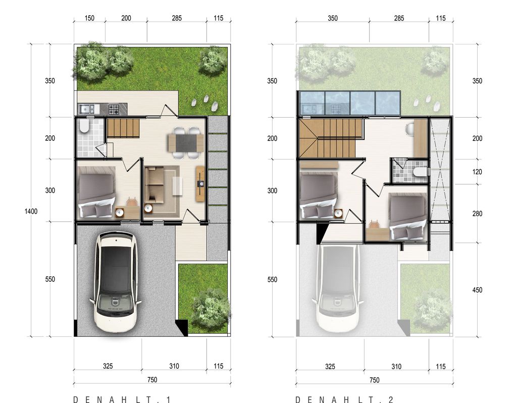 foto denah rumah tipe Alpha 70 perumahan Arsy Land Sukorambi