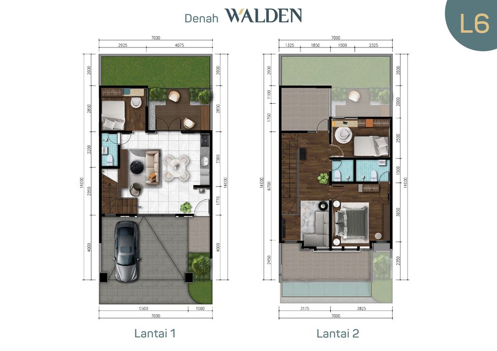 foto denah rumah tipe WALDEN L6_84 perumahan Metland Transyogi Cibubur