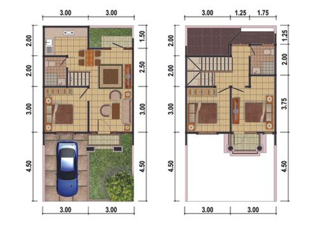 foto denah rumah tipe 70/171 CW perumahan Grand Victoria 1