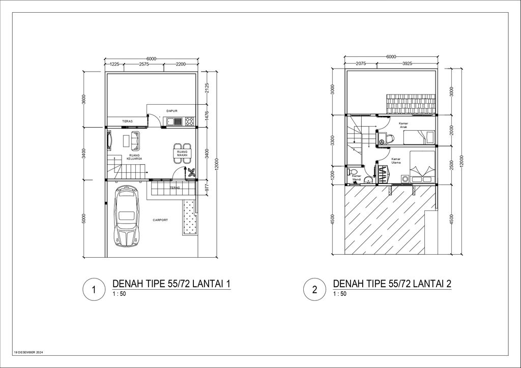 foto denah rumah tipe Cattelya C (DISC) (KSJ) perumahan Griya Bintara Alami