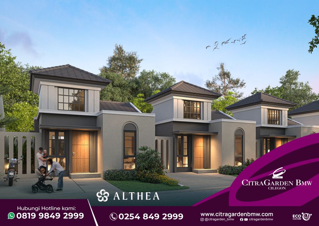 foto tampak rumah tipe Althea perumahan CitraGarden BMW