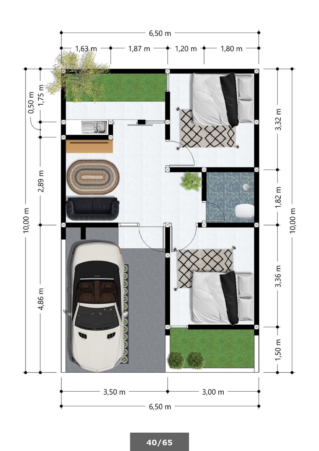 foto denah rumah tipe 40/65 perumahan Ameera Residence 5