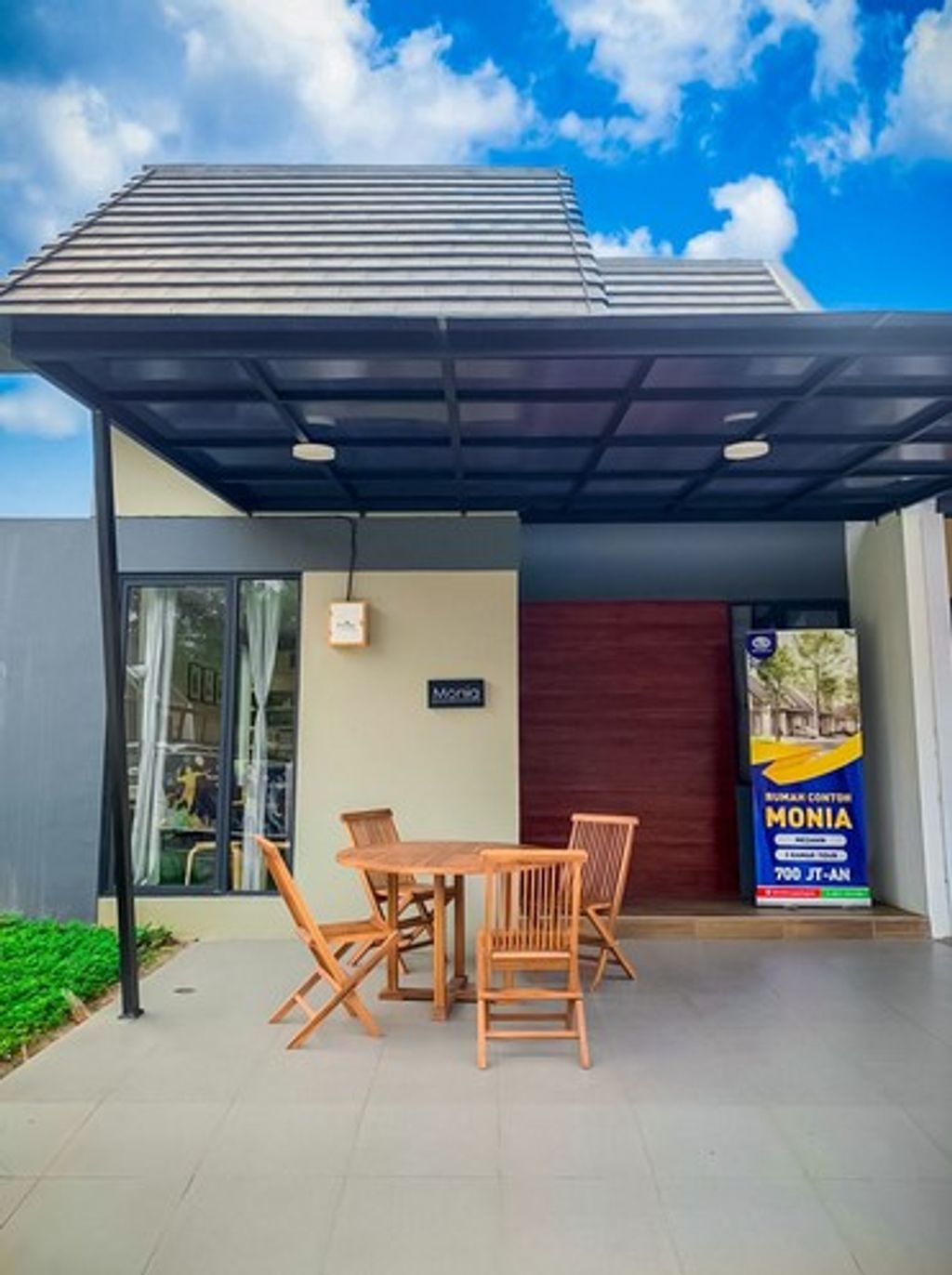 foto tampak rumah tipe MONIA 820 perumahan MUTIARA GADING CITY CLUSTER MONACO & PARIS