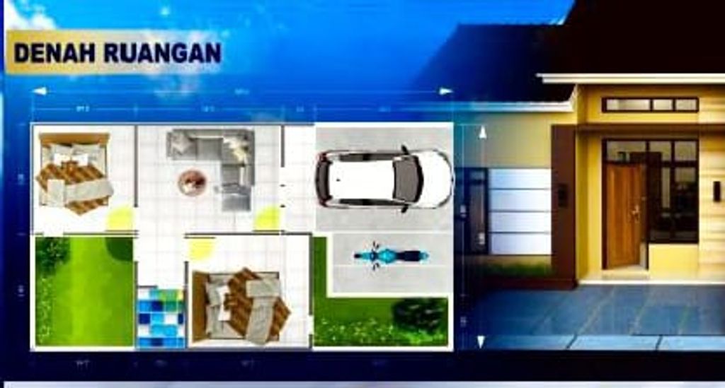 foto denah rumah tipe RUMAH SUBSIDI perumahan KAMPUNG GAYA BARU