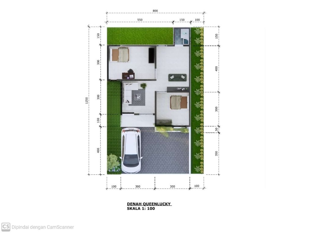 foto denah rumah tipe 36 perumahan QUEEN LUCKY RESIDENCE