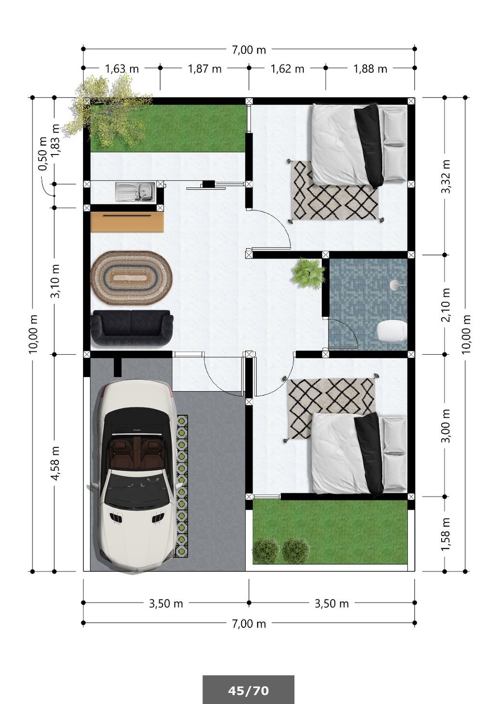 foto denah rumah tipe 45/70 perumahan Ameera Residence 5