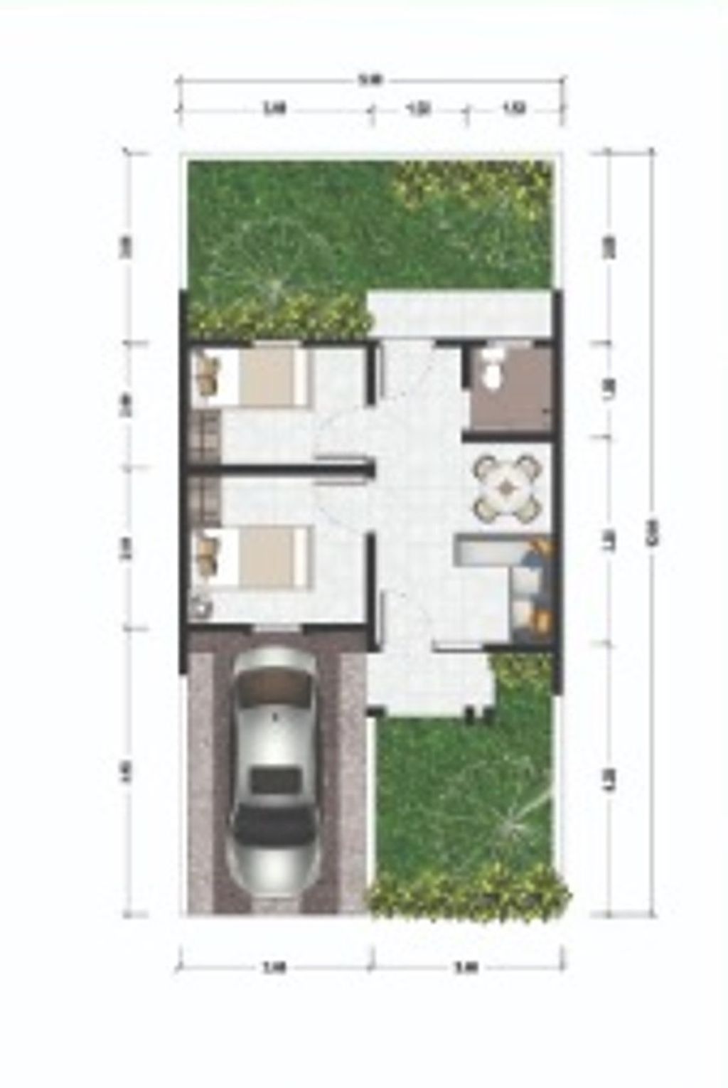 foto denah rumah tipe 30/60 perumahan COCO GARDEN
