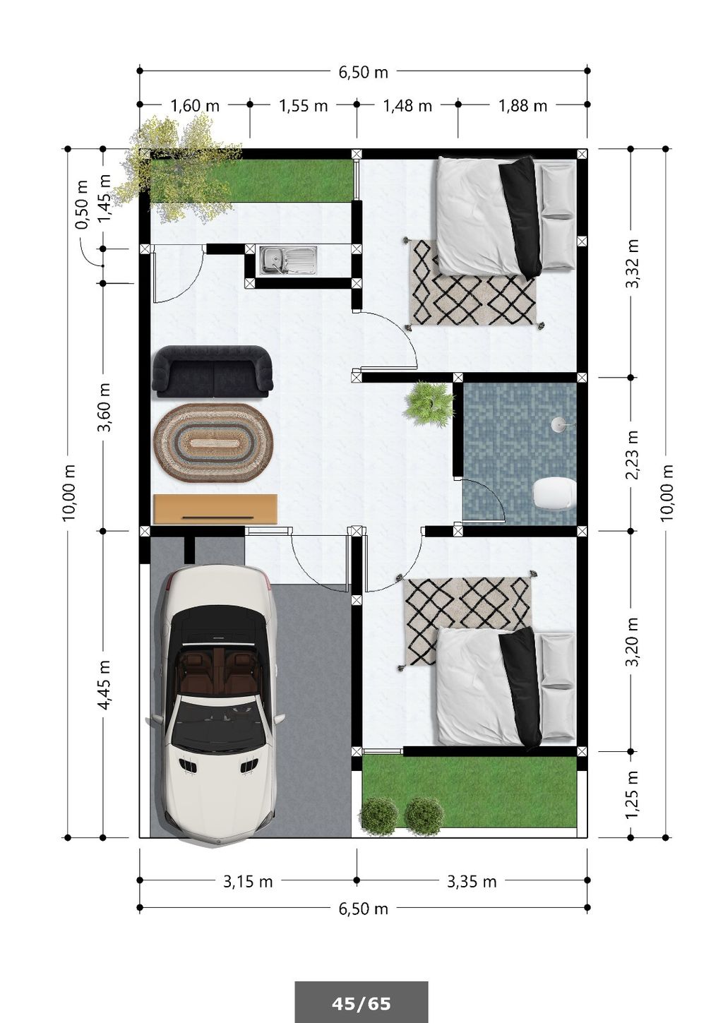 foto denah rumah tipe 45/65 perumahan Ameera Residence 5