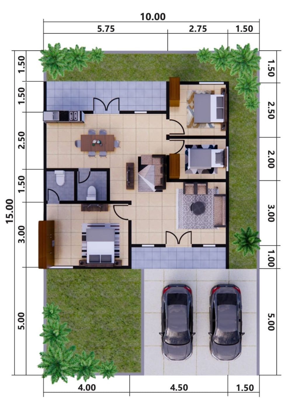 foto denah rumah tipe KOMERSIL perumahan THE GREEN WOLOAN RESIDENCE