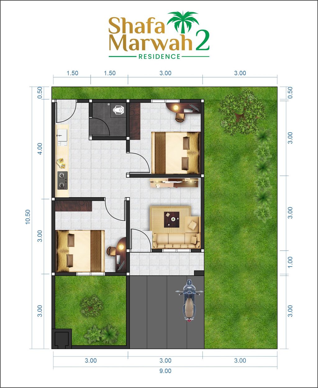 foto denah rumah tipe 36 perumahan SHAFA MARWAH RESIDENCE 2