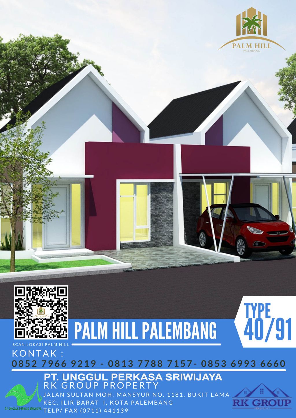 foto tampak rumah tipe 40/91 perumahan PALM HILL
