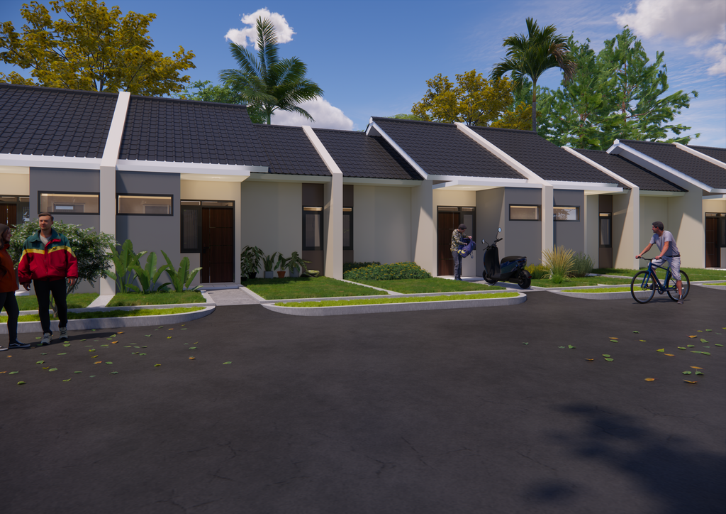 foto tampak rumah tipe 30/66 perumahan PANORAMA ASRI PASAYANGAN