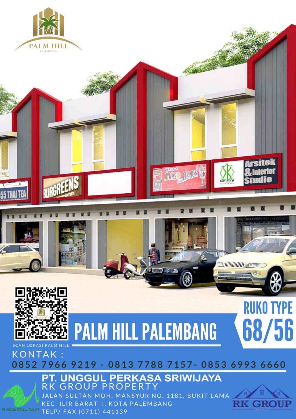 foto tampak rumah tipe RUKO perumahan PALM HILL
