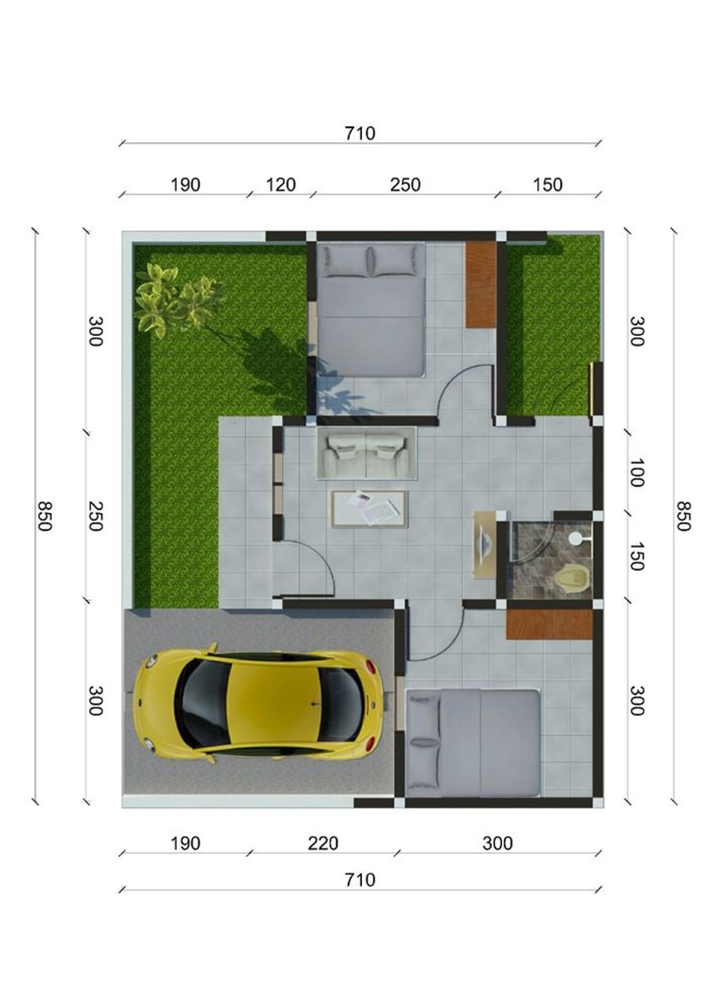 foto denah rumah tipe 30/60 perumahan TRUSMILAND KLAYAN 5 TAHAP 2