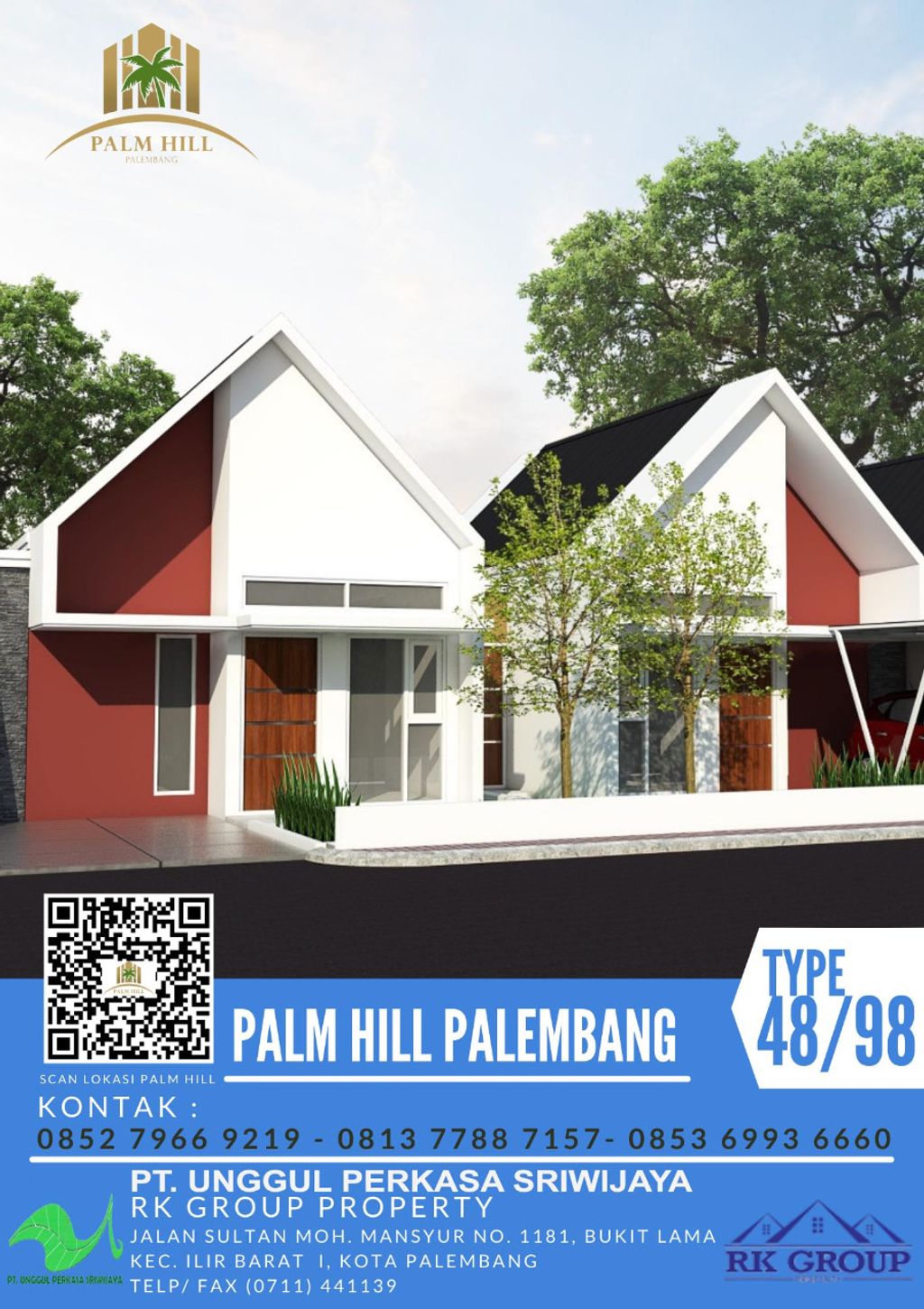foto tampak rumah tipe 48/98 perumahan PALM HILL