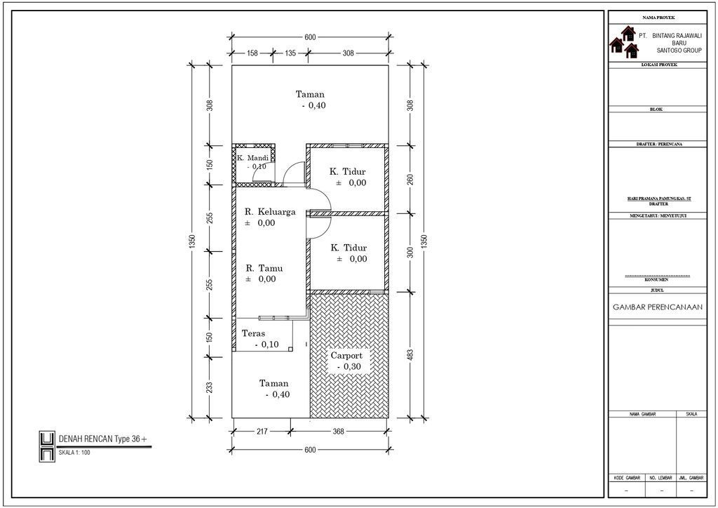 foto denah rumah tipe 40/102 perumahan PERUMAHAN DIAMOND RESIDENCE