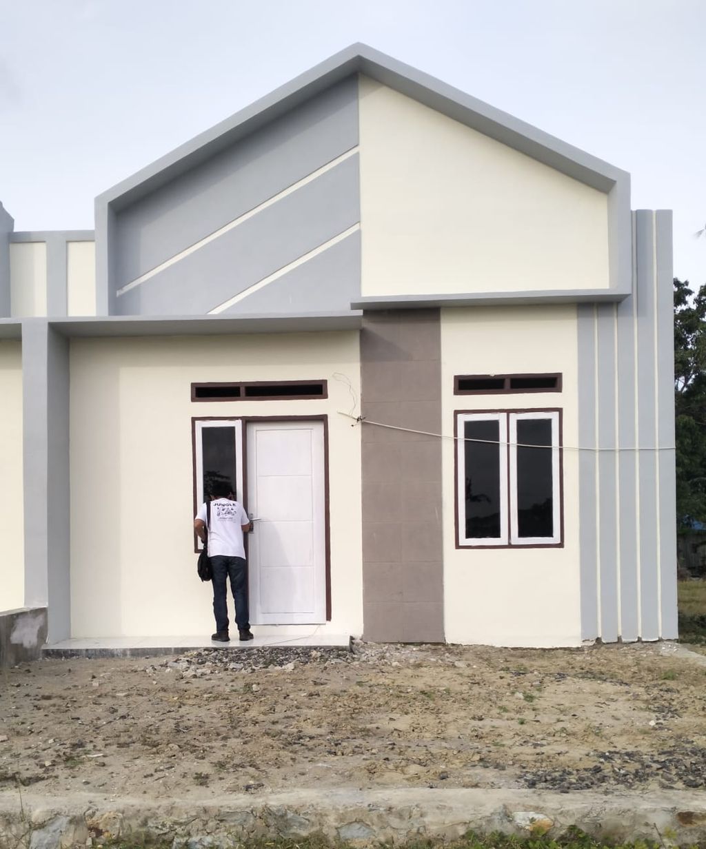 foto tampak rumah tipe subsidi kopel perumahan Mattangnga Land