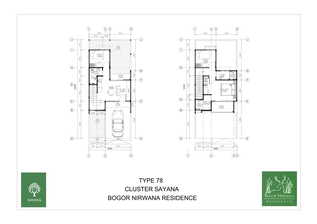 foto denah rumah tipe Avasa-B (78/84) perumahan Cluster Sayana