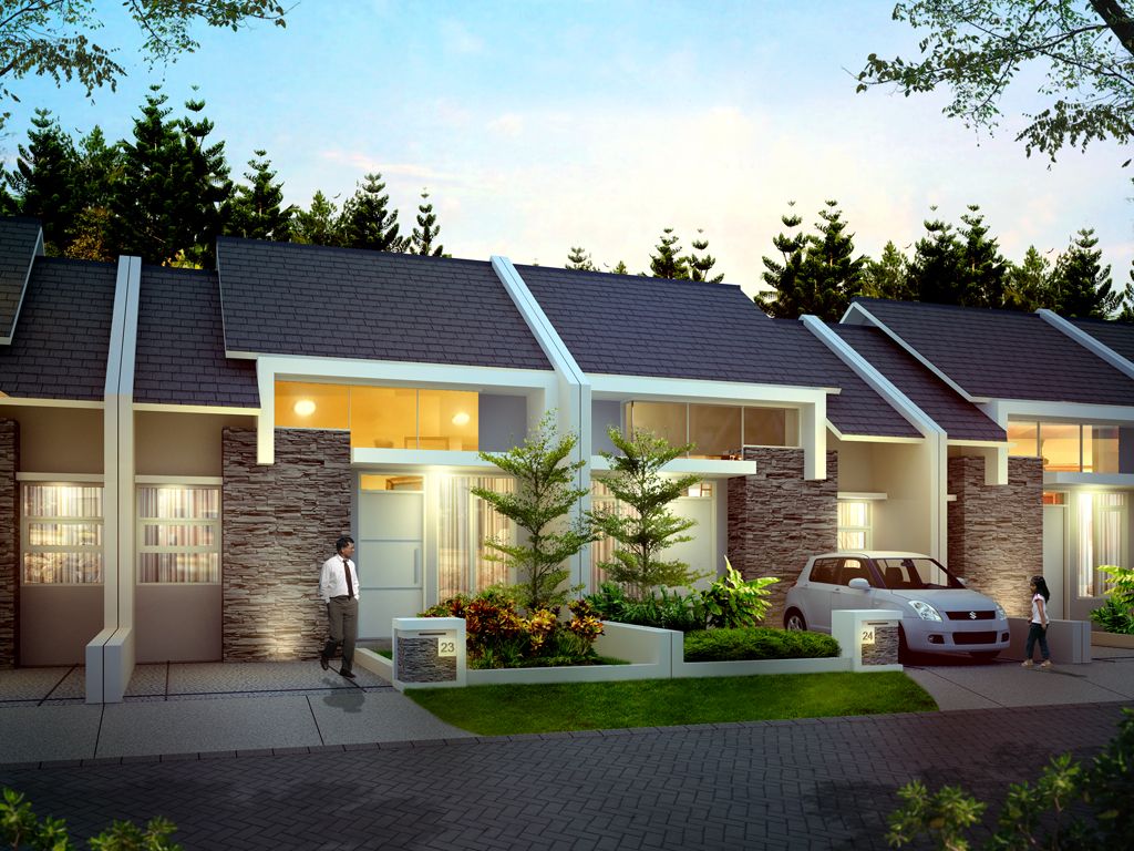 foto tampak rumah tipe EVODIA perumahan Metland Transyogi Cibubur