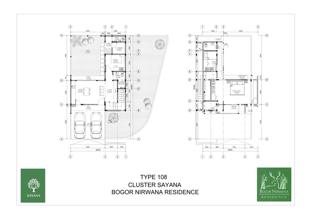 foto denah rumah tipe Sadhana Hook (108/184) perumahan Cluster Sayana
