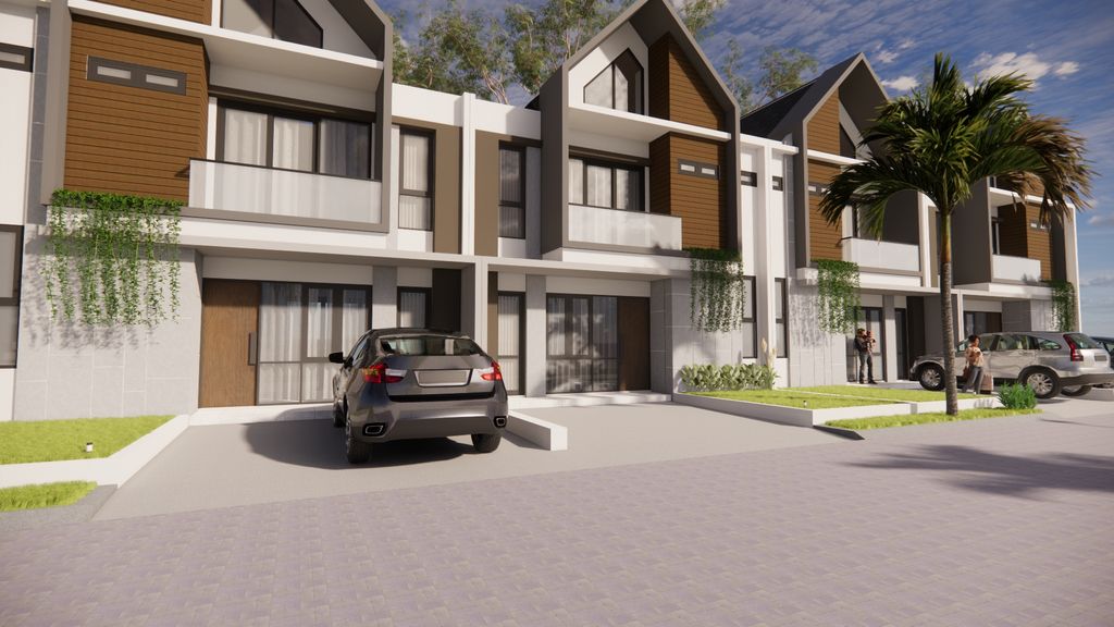 foto tampak rumah tipe Sadhana Hook (108/184) perumahan Cluster Sayana
