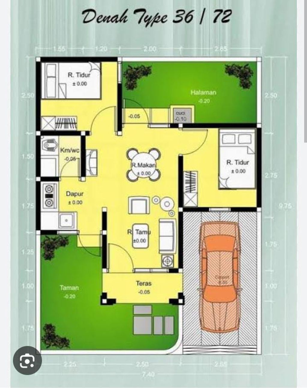 foto denah rumah tipe 36 perumahan Al Akhmal Residence