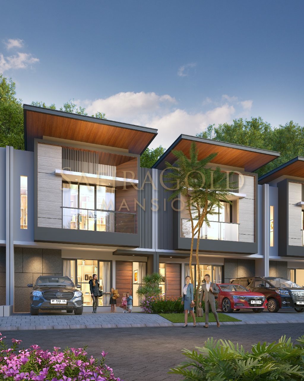 foto tampak rumah tipe LANCY perumahan SAFIRA GOLD MANSION