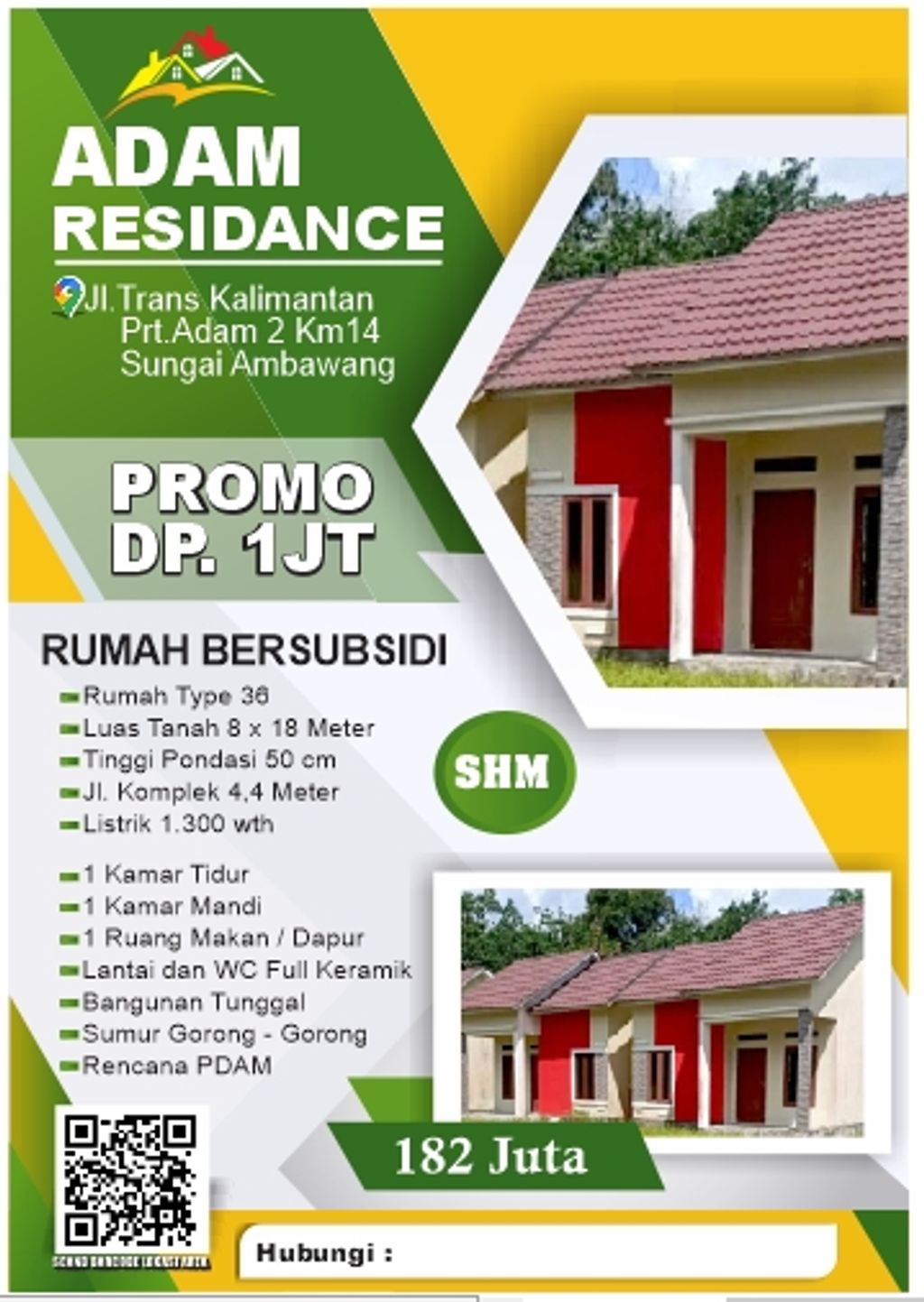 foto denah rumah tipe 36 perumahan ADAM RESIDENCE