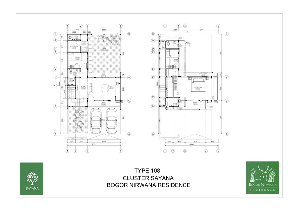 foto denah rumah tipe Sadhana-C (108/120) perumahan Cluster Sayana