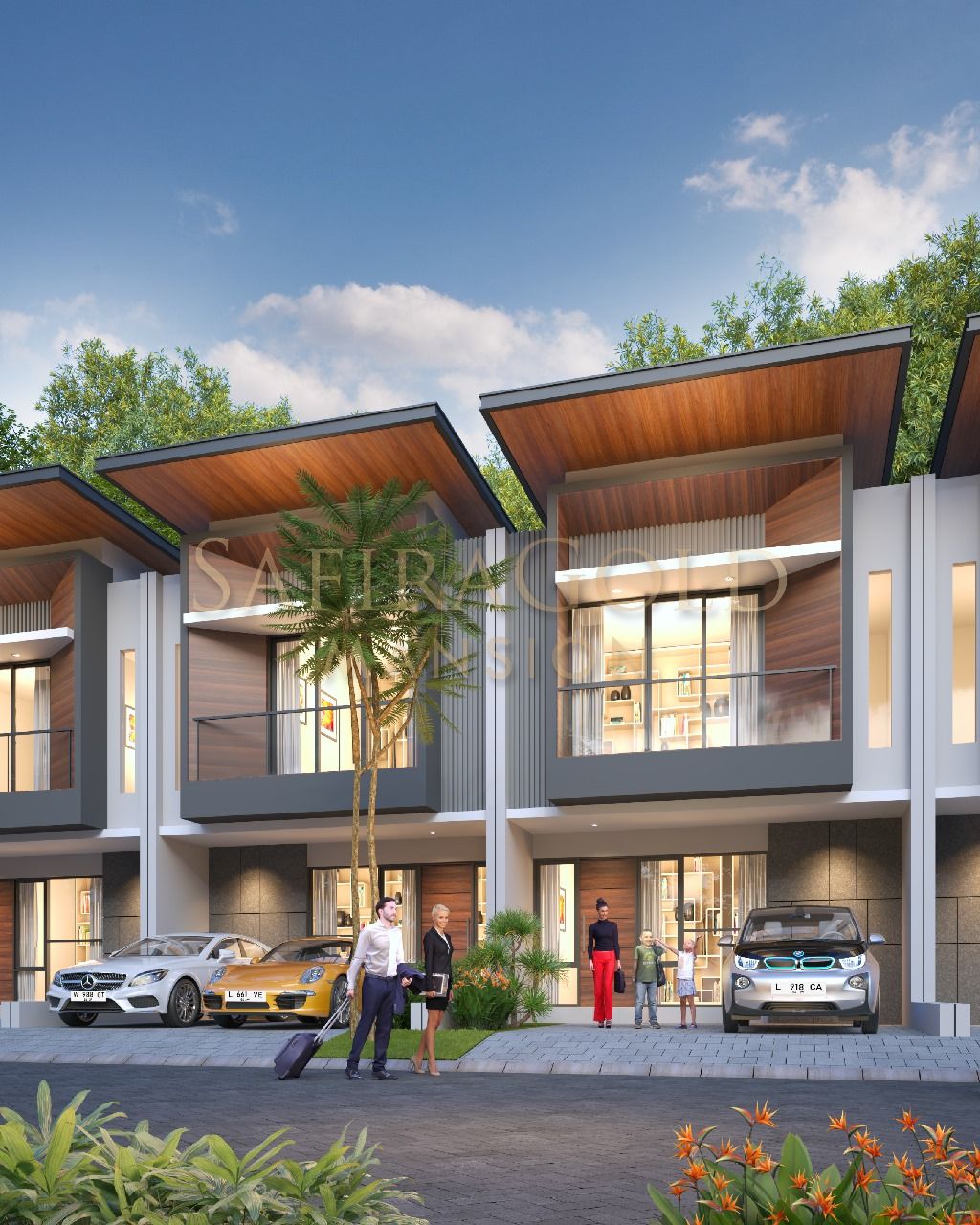 foto tampak rumah tipe DAVOS perumahan SAFIRA GOLD MANSION