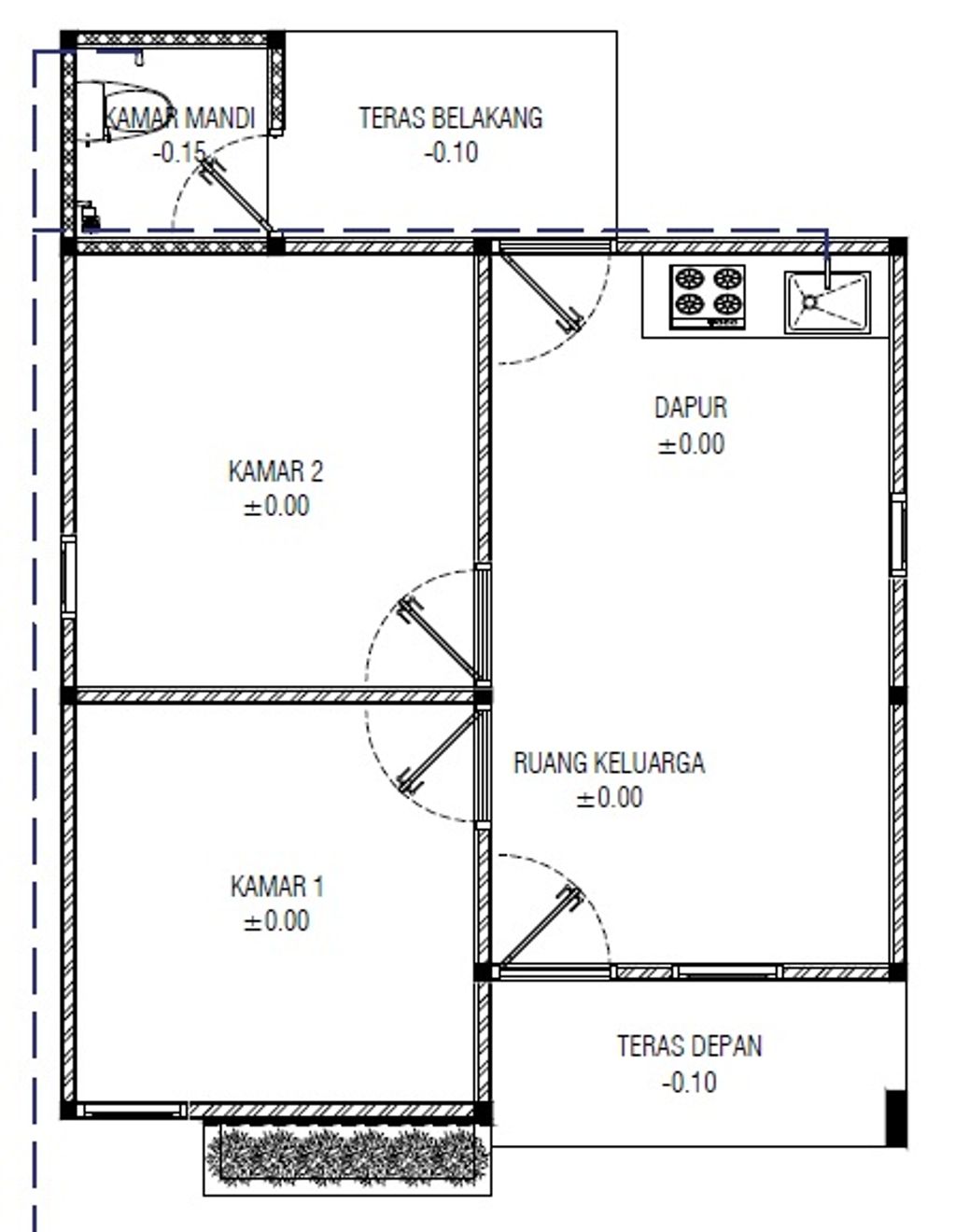 foto denah rumah tipe 36/133 perumahan AR RAHMAN RESIDENCE 2 TAHAP 2