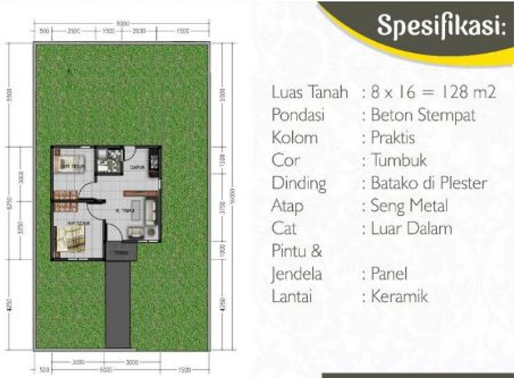 foto denah rumah tipe Pembangunan Tahun 2025 perumahan Taman Panca Bhakti