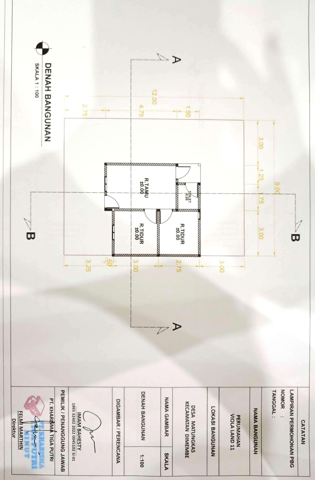 foto denah rumah tipe 36 perumahan VIOLA LAND 11