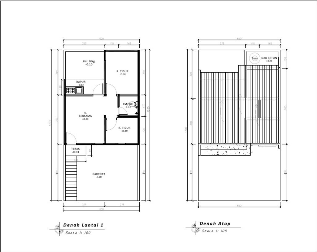 foto denah rumah tipe 36 1 Lantai Kontur 3m (391) perumahan G-Land Padalarang Valley