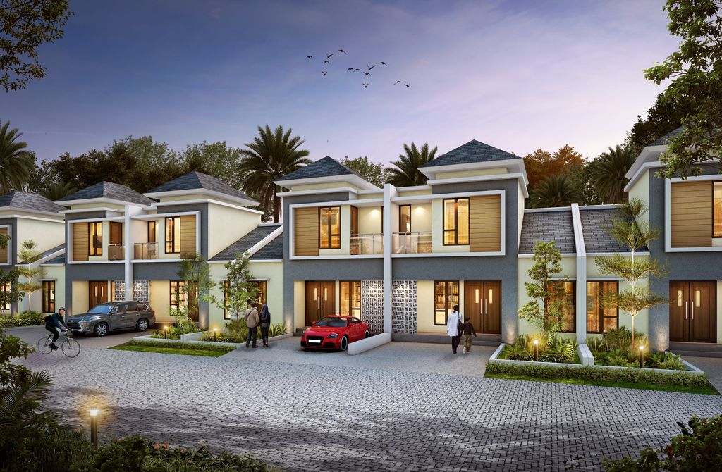 foto tampak rumah tipe 57 perumahan Emerald Garden