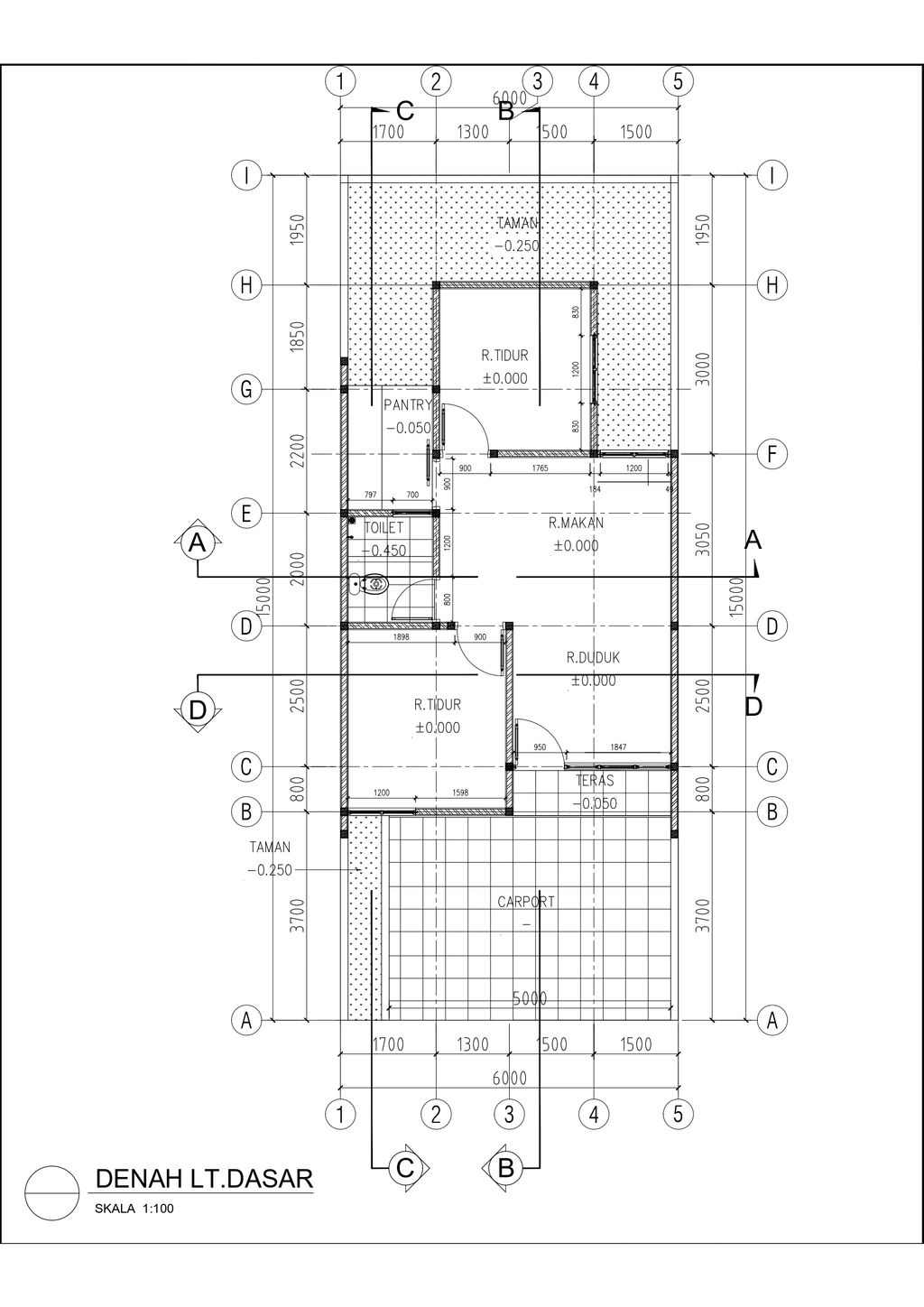 foto denah rumah tipe ALEXANDRITE - 45/119 perumahan PERUMAHAN PERMATA CIMANGGIS THP 3