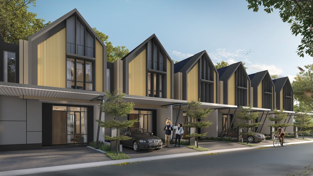 foto tampak rumah tipe OKURA 92 perumahan Metland Transyogi Cibubur