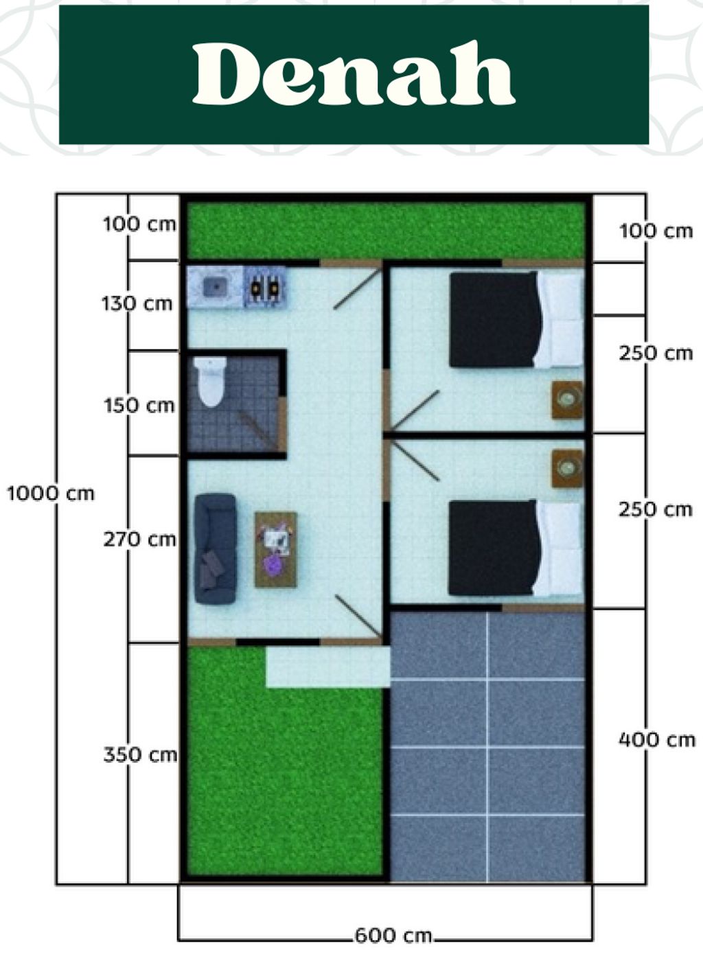 foto denah rumah tipe 30 (subsidi tahap 2) perumahan BUKIT CINANJUNG PERMAI 1