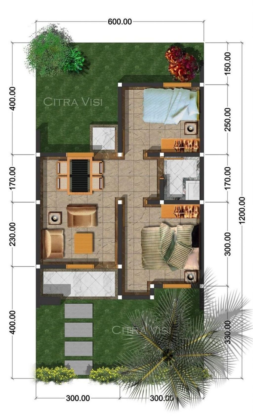 foto denah rumah tipe 36/60 perumahan Bukit Sukamulya Regency