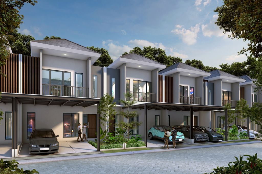 foto tampak rumah tipe 65 KOMERSIL perumahan PANDANARAN AVENUE