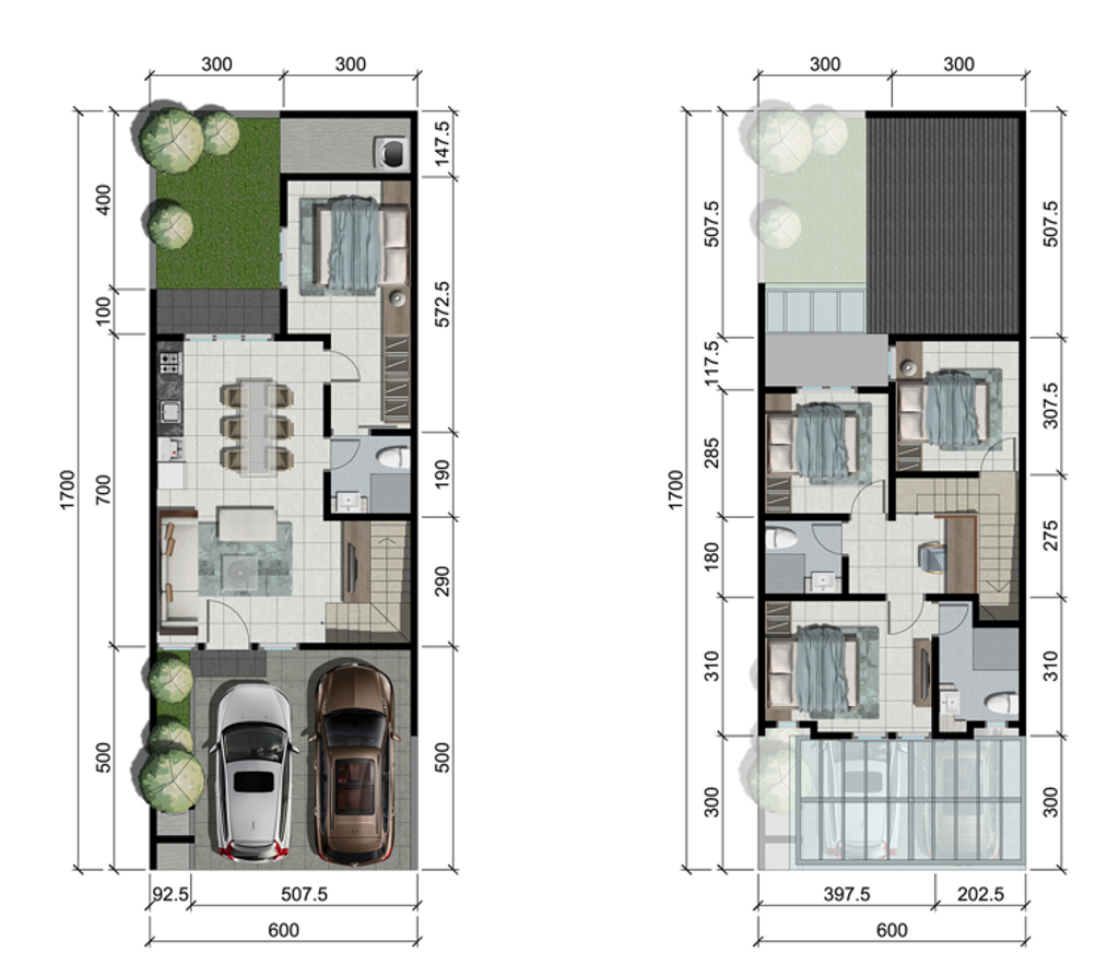 foto denah rumah tipe VIOLA DELUXE_2025 perumahan OAKWOOD PARK CITRALAND 2
